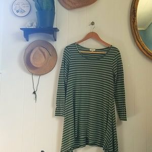 Umgee usa Green and white striped shirt